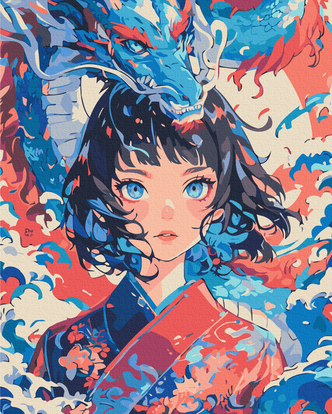 Maalaa numeroin Paint by numbers The girl who became a dragon