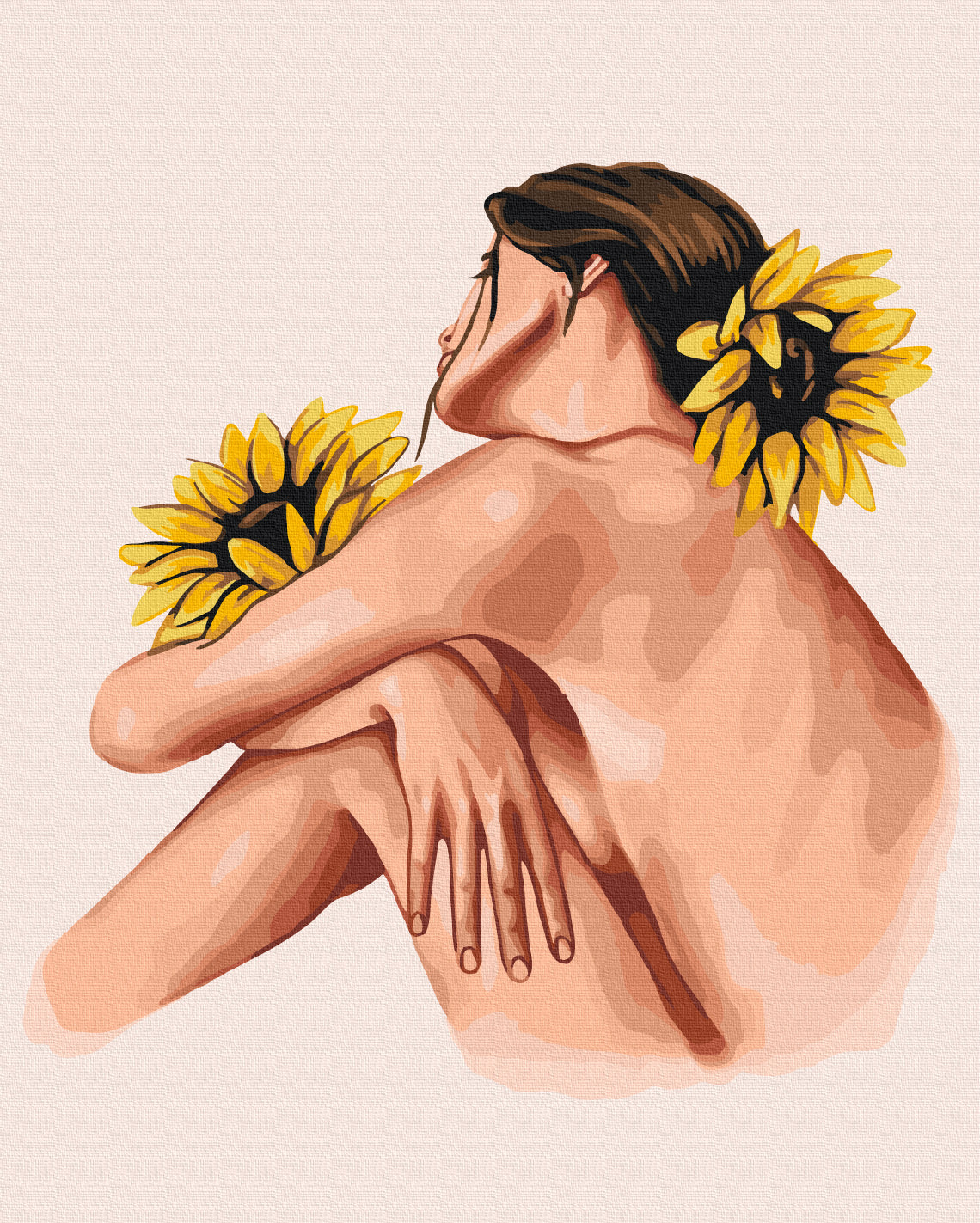 Maalaa numeroin Paint by numbers Hugging sunflowers ©Alla Berezovska