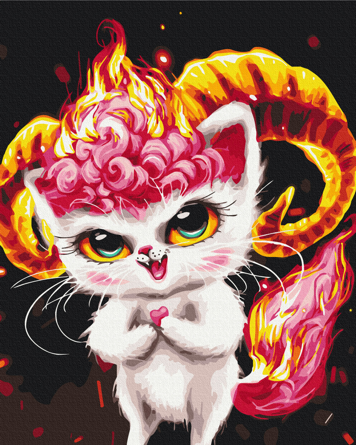 Maalaa numeroin Paint by numbers Aries cat ©Marysha_art