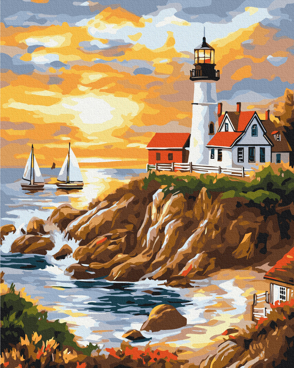 Maalaa numeroin Paint by numbers Calmness at the lighthouse