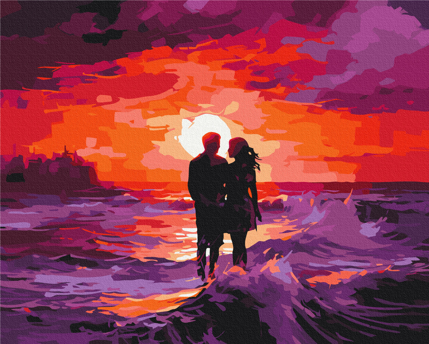 Maalaa numeroin Paint by numbers Purple Sunset