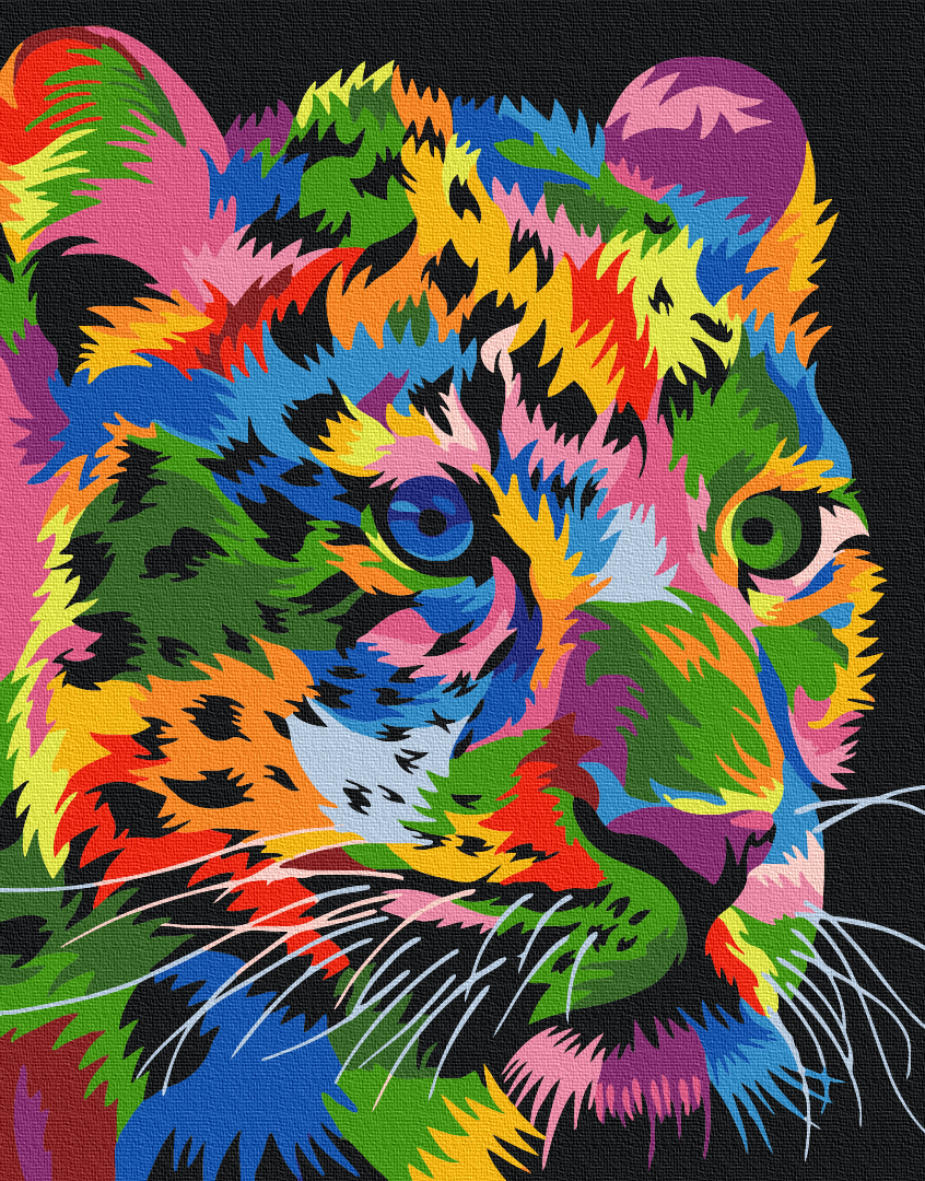 Maalaa numeroin Paint by numbers Spotted leopard