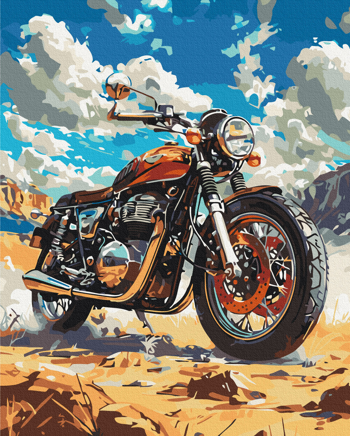 Maalaa numeroin Paint by numbers Retro bike