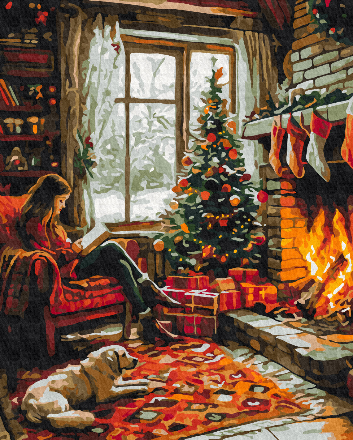 Maalaa numeroin Paint by numbers The coziness of a winter evening