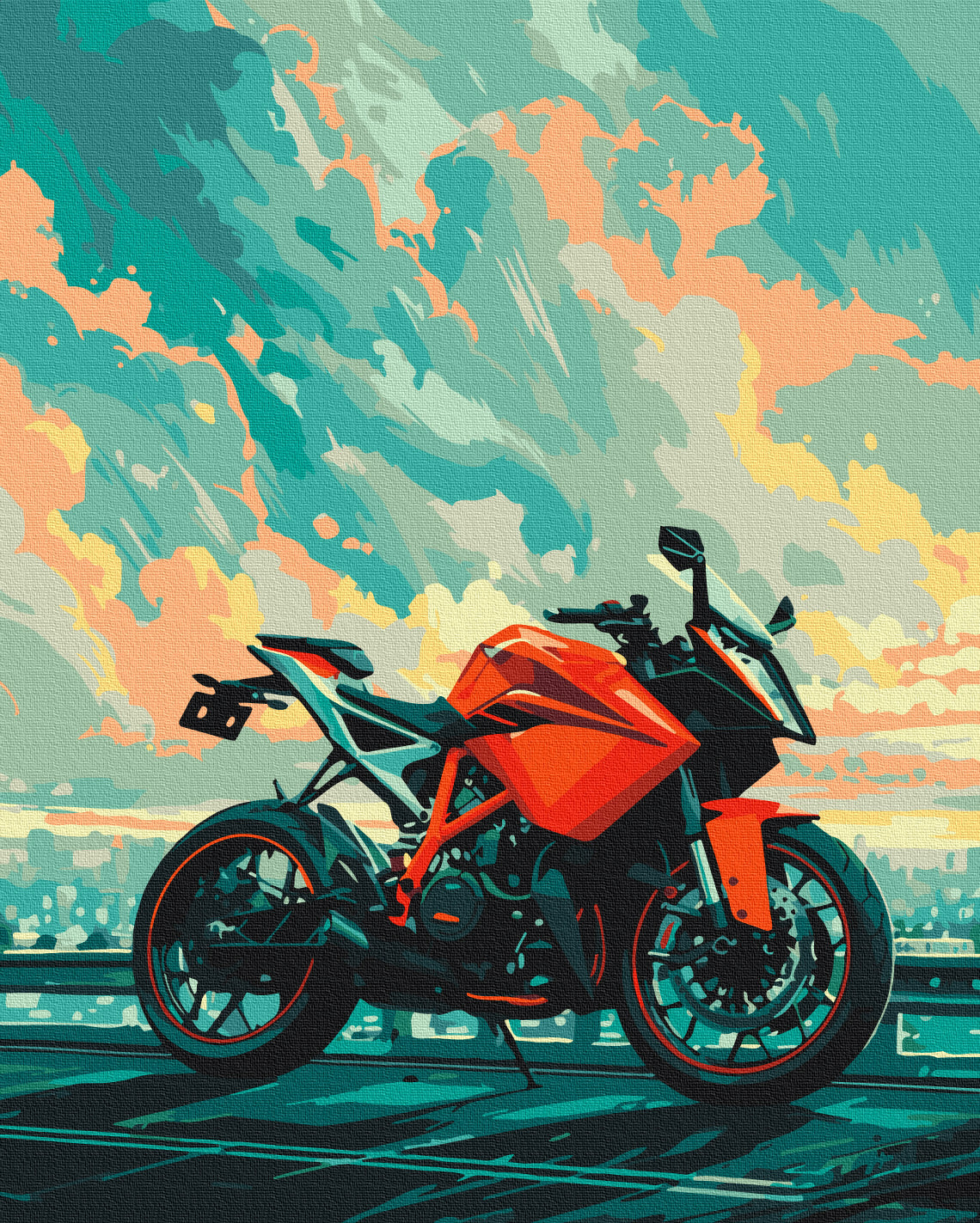 Maalaa numeroin Paint by numbers Bike