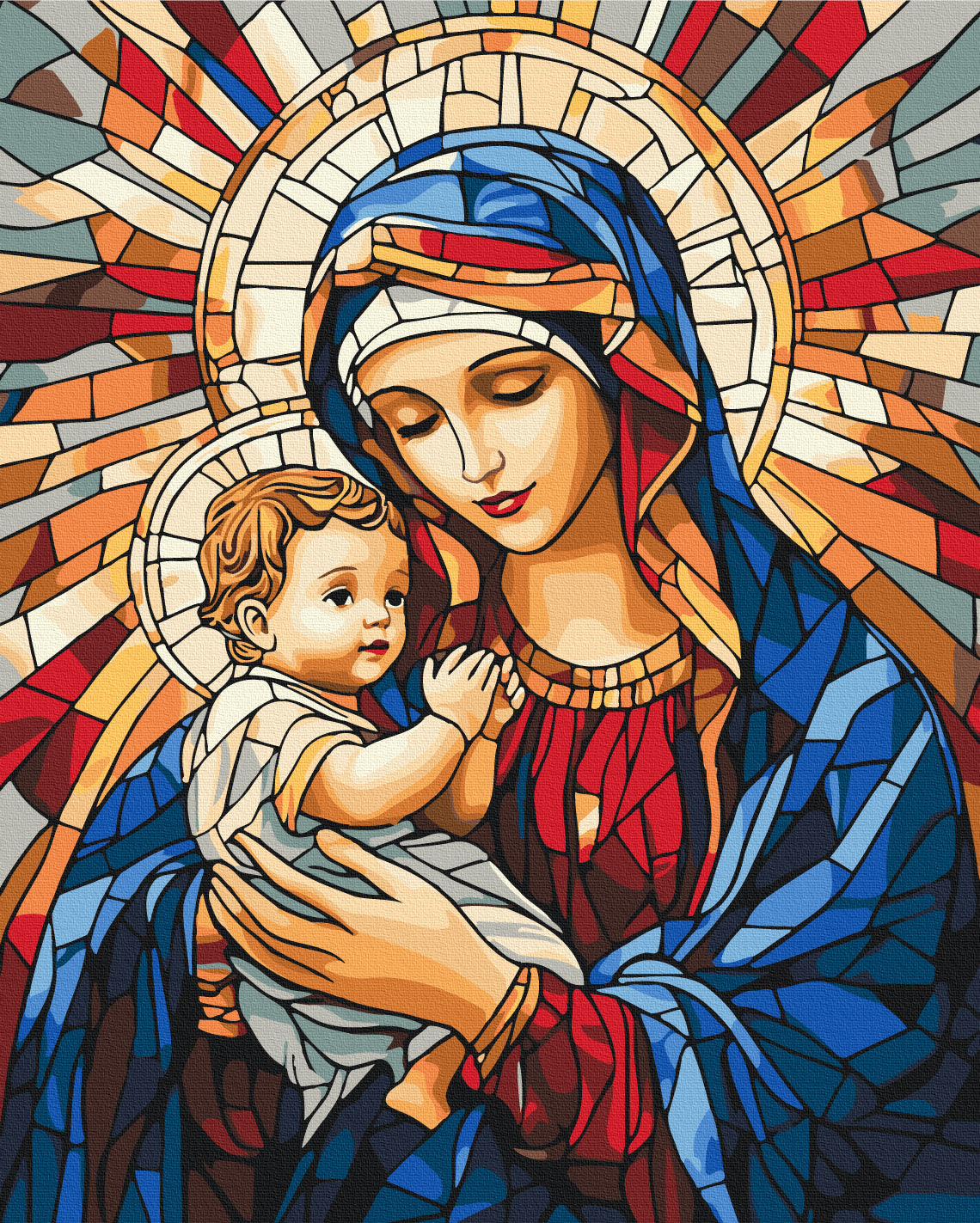Maalaa numeroin Paint by numbers The Mother of God with the Child