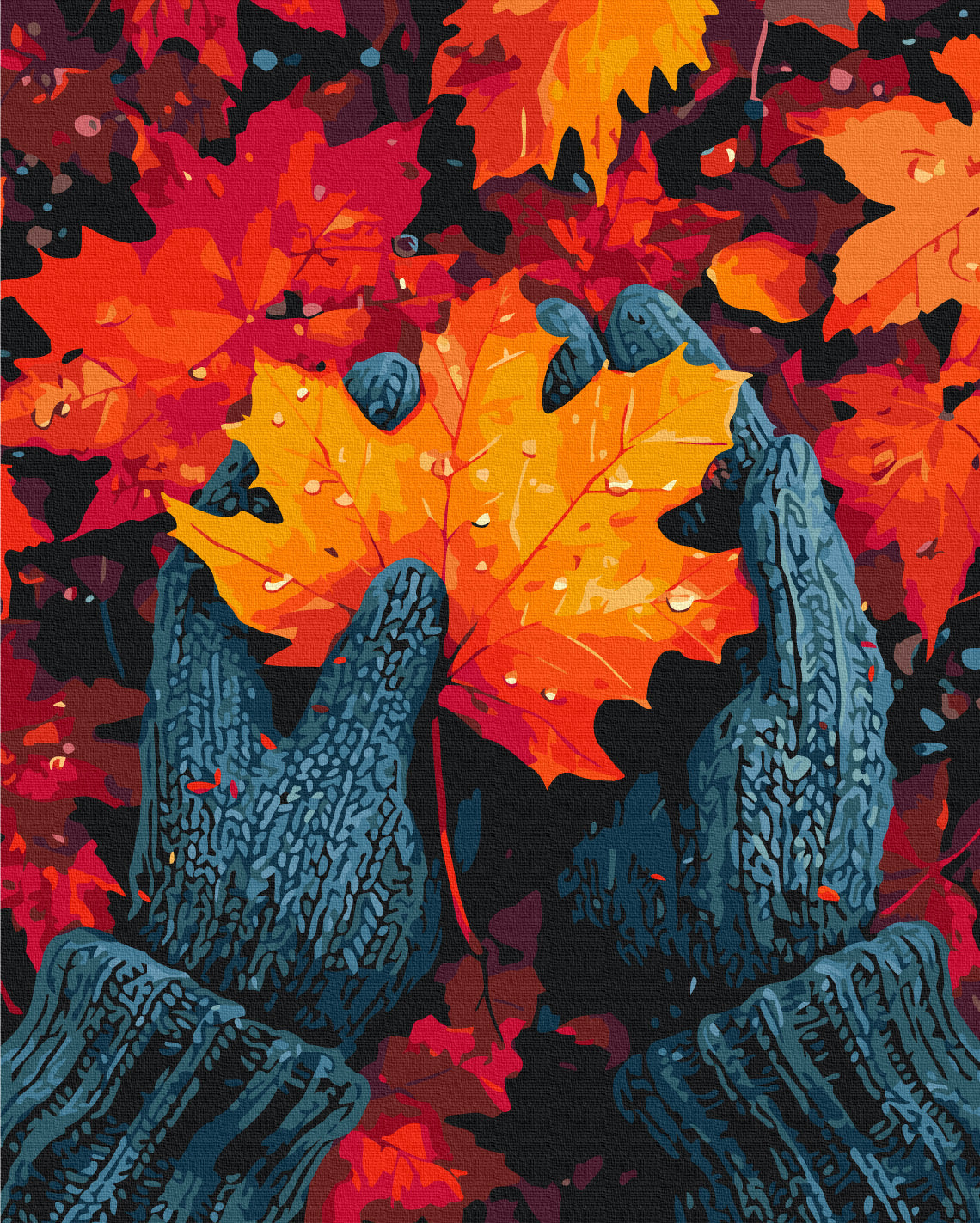Maalaa numeroin Paint by numbers Heart like a maple leaf