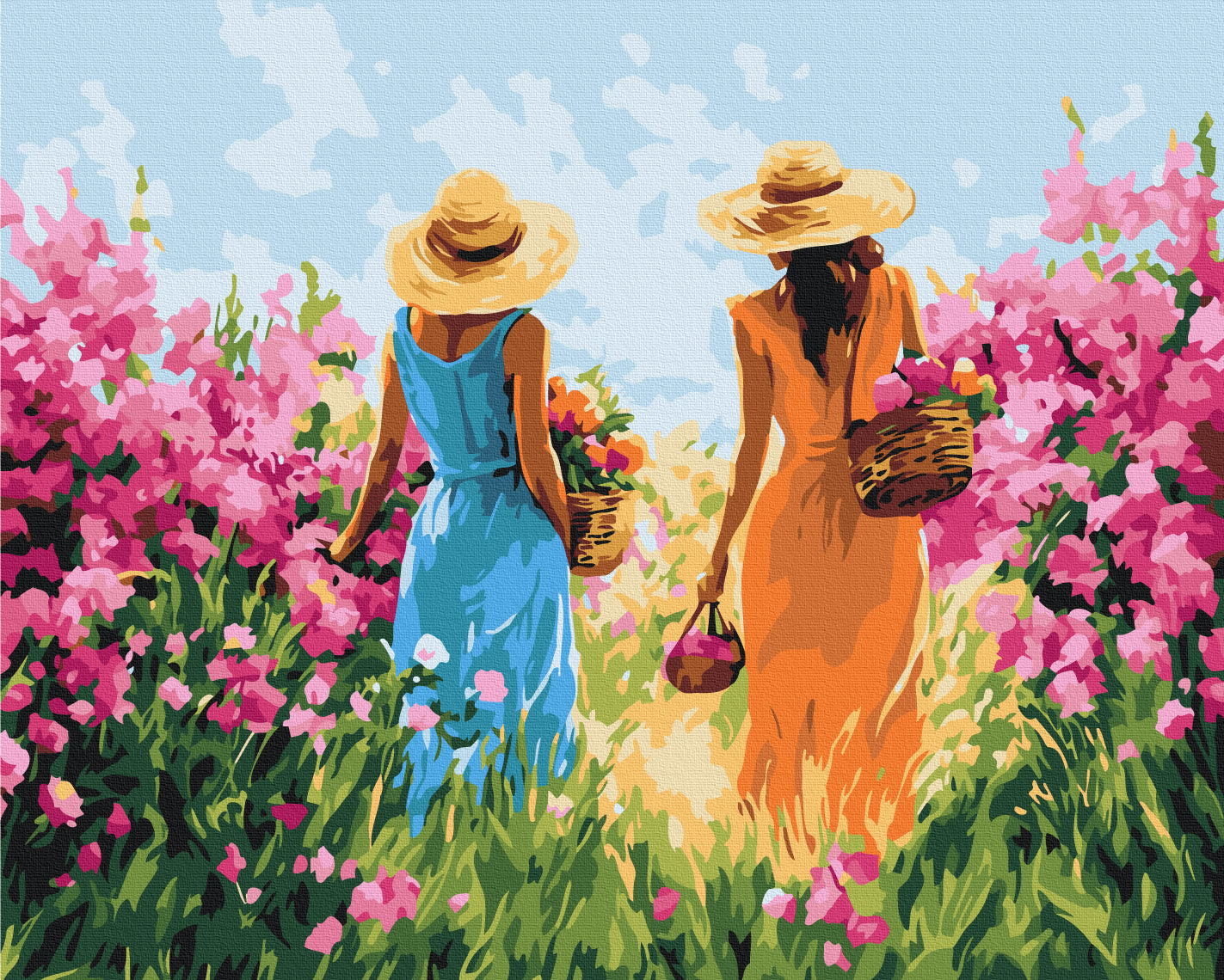 Maalaa numeroin Paint by numbers Friends on a walk