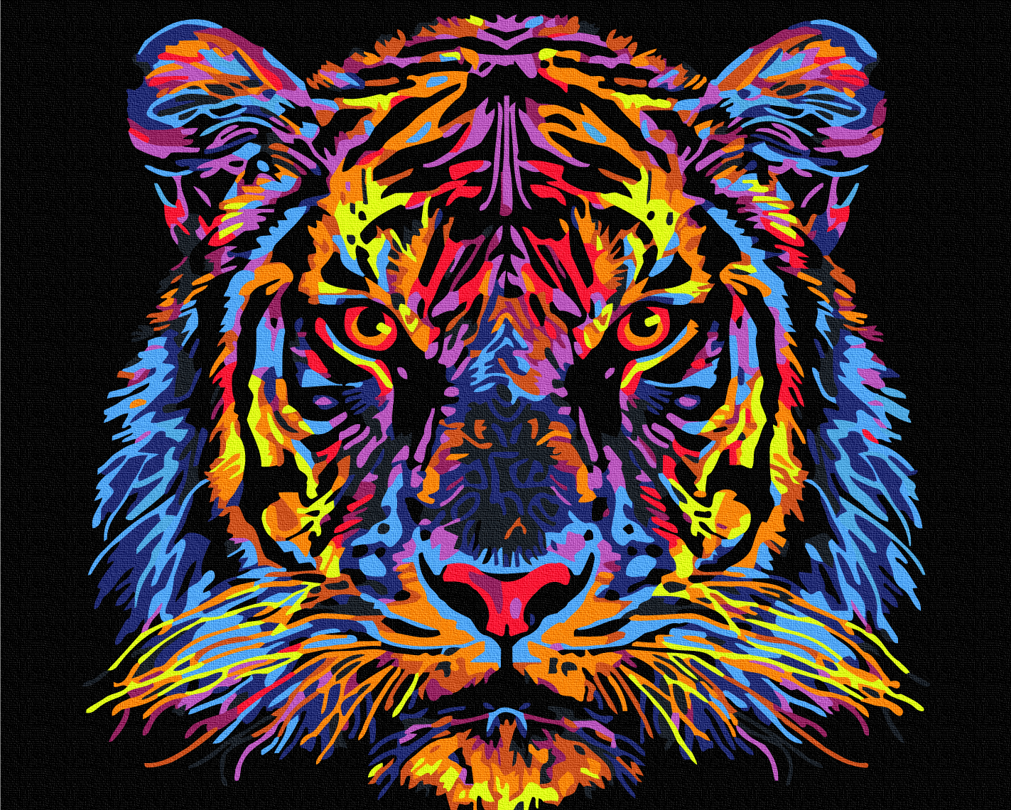 Maalaa numeroin Paint by numbers Colorful Tiger
