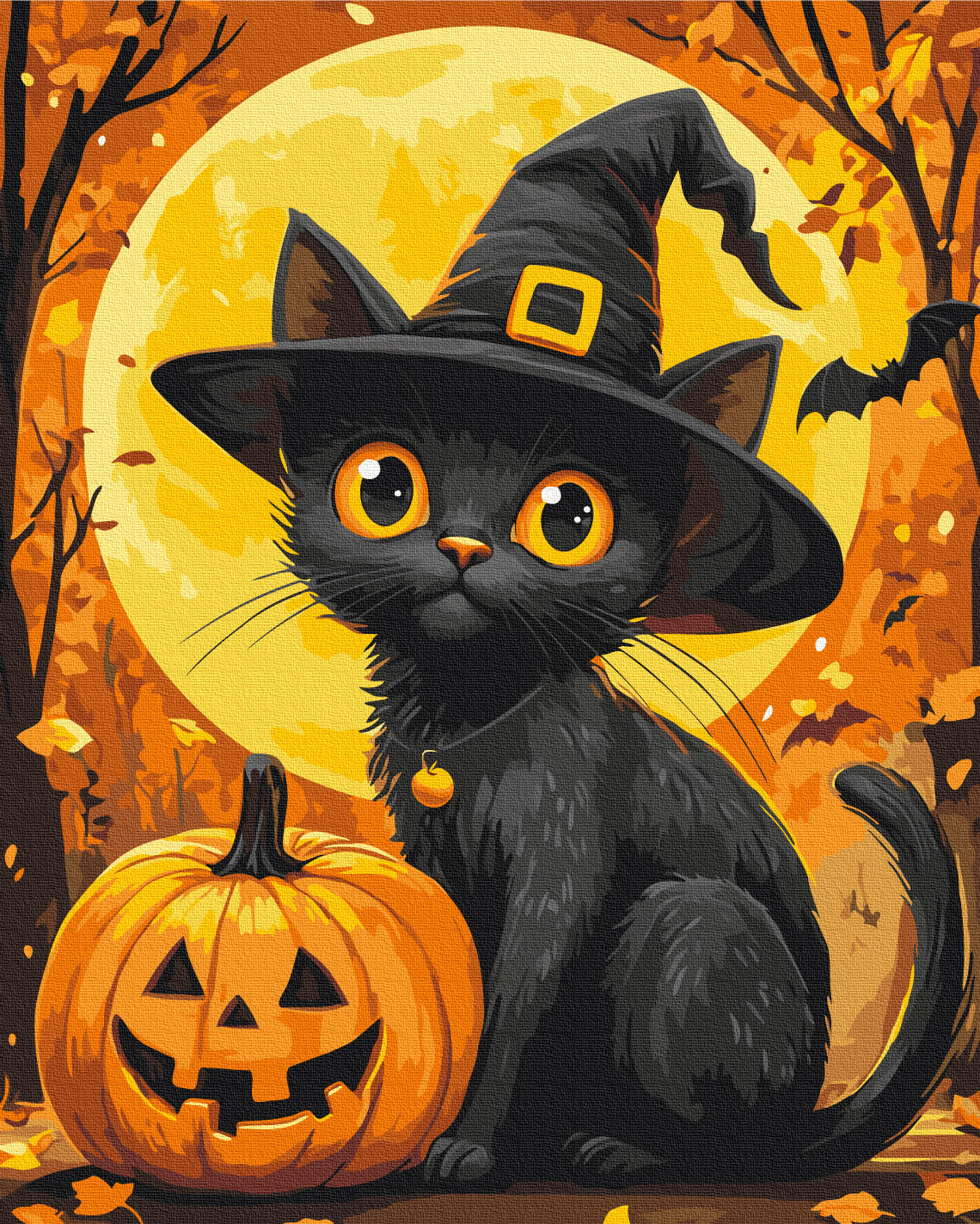Maalaa numeroin Paint by numbers Halloween cat