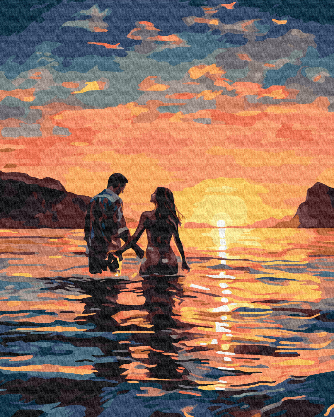 Maalaa numeroin Paint by numbers Lovers at Dawn