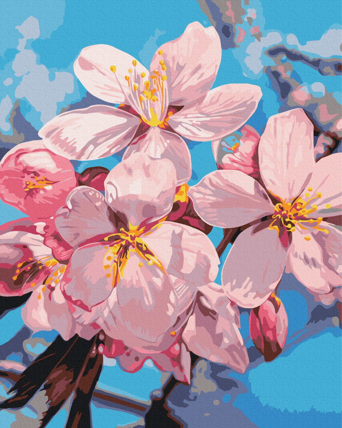 Maalaa numeroin Paint by numbers Plum blossom © Anastasiia Osmolovska