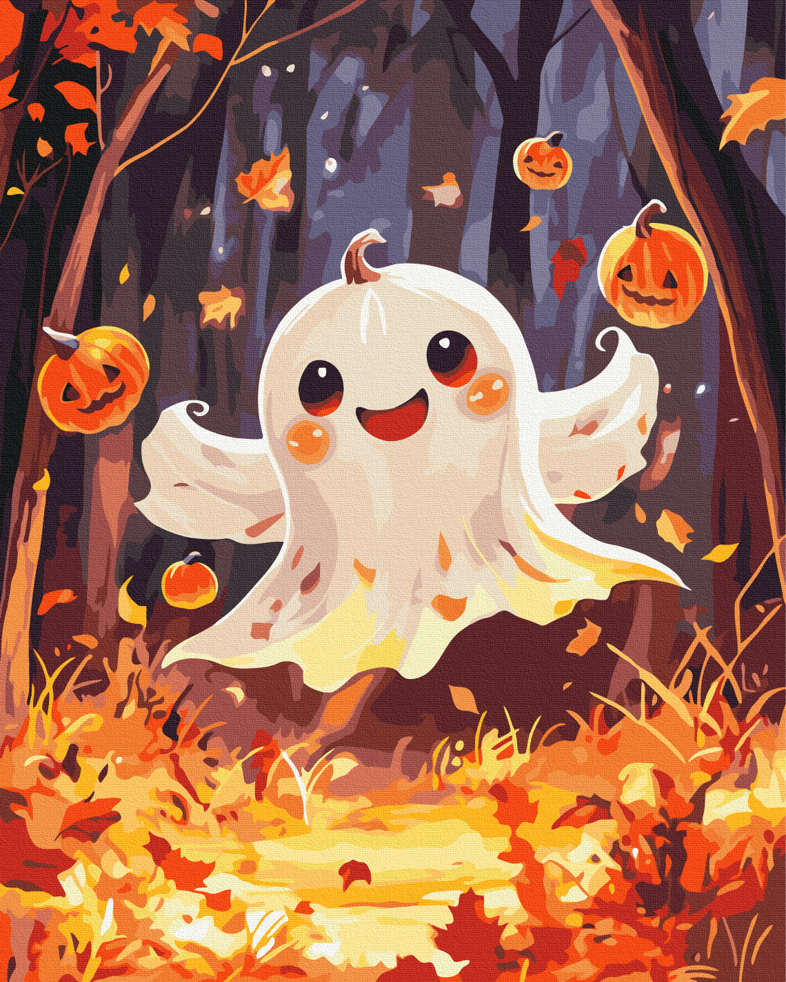Maalaa numeroin Paint by numbers The ghost of a pumpkin