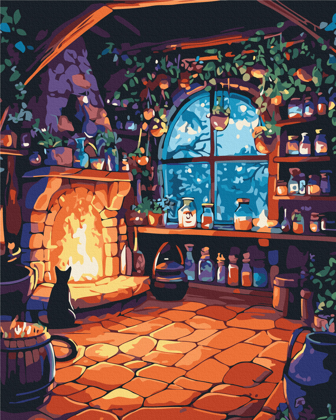 Maalaa numeroin Paint by numbers The witch's hut