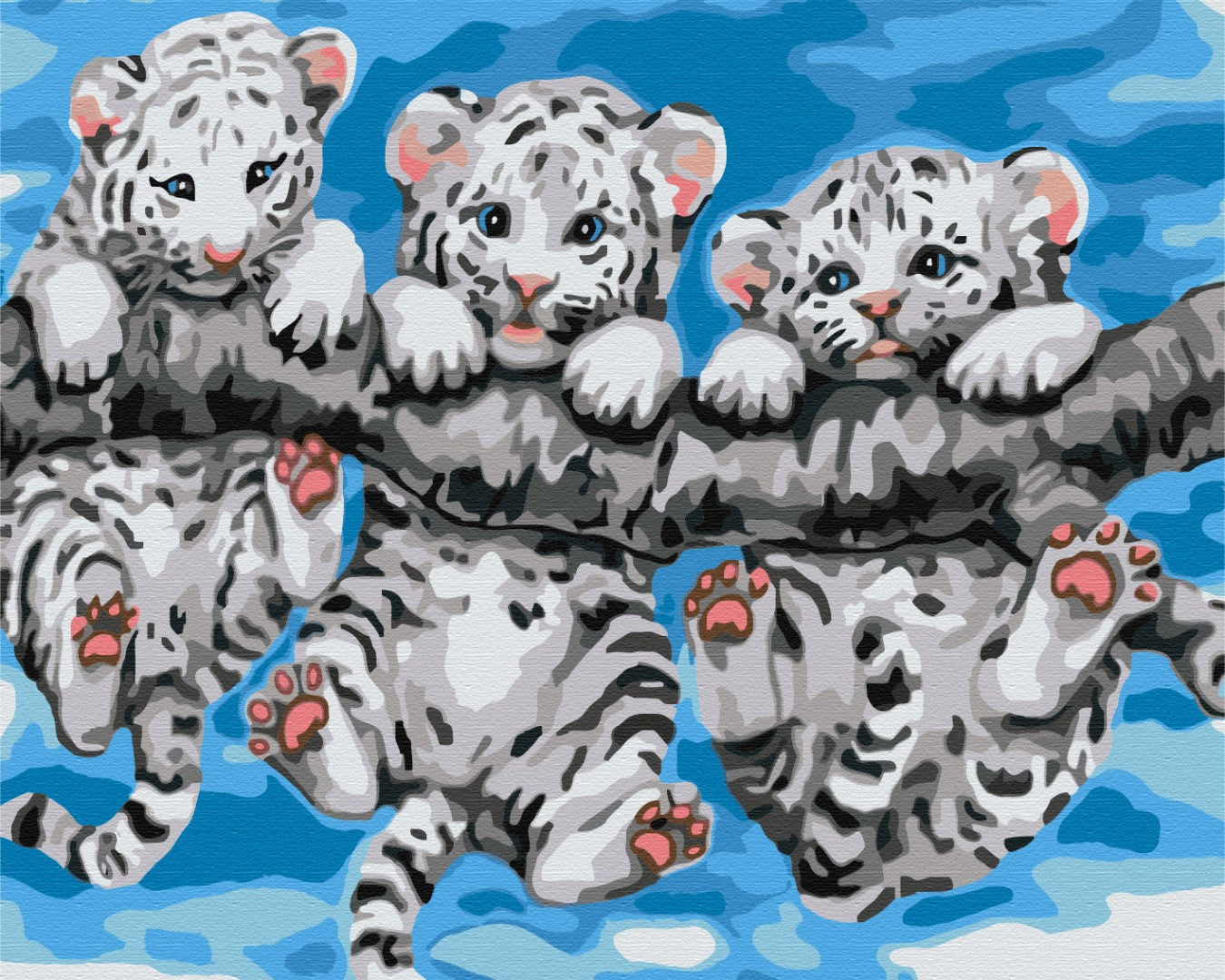 Maalaa numeroin Paint by numbers Little tiger cubs