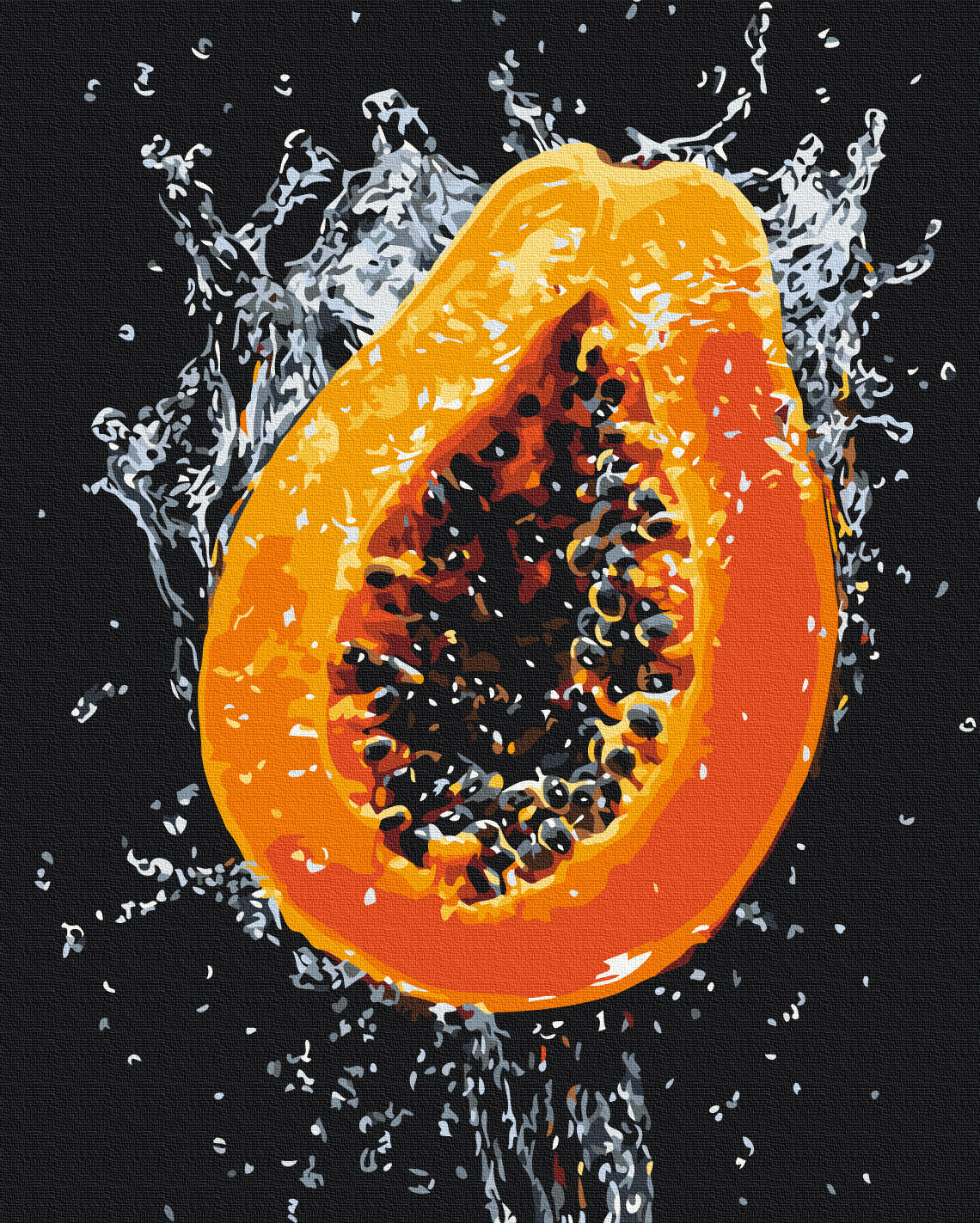 Maalaa numeroin Paint by numbers Explosion of juicy papaya