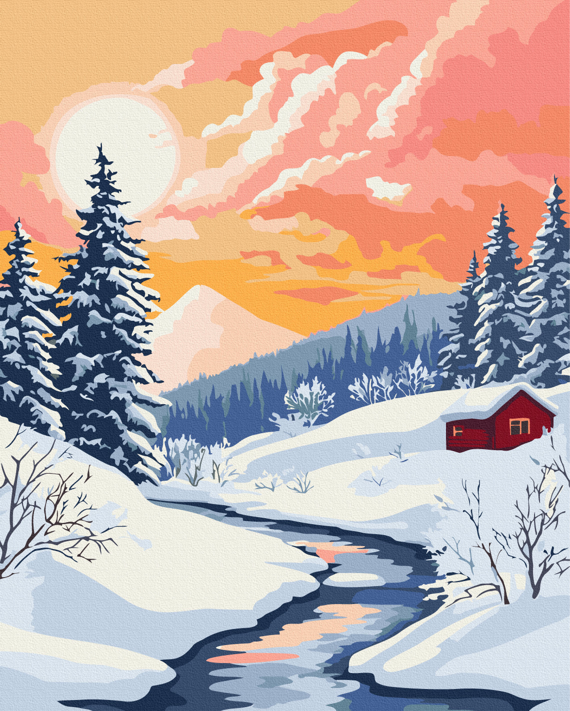 Maalaa numeroin Paint by numbers Winter harmony