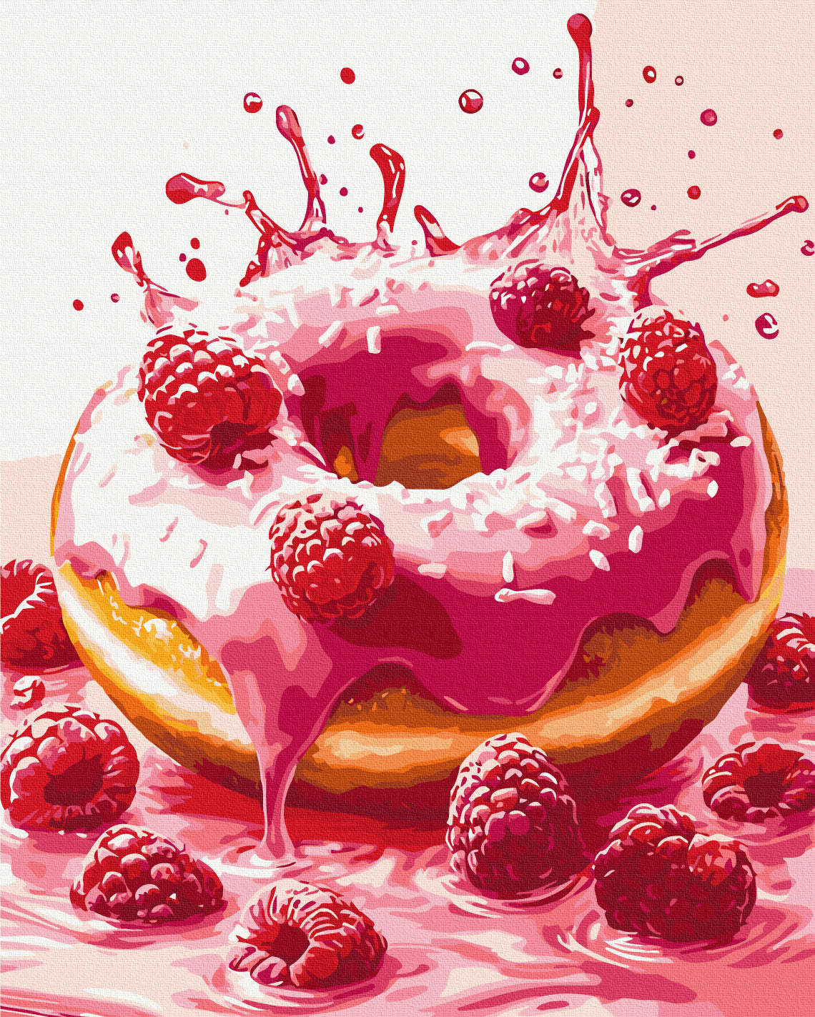 Maalaa numeroin Paint by numbers Raspberry donation