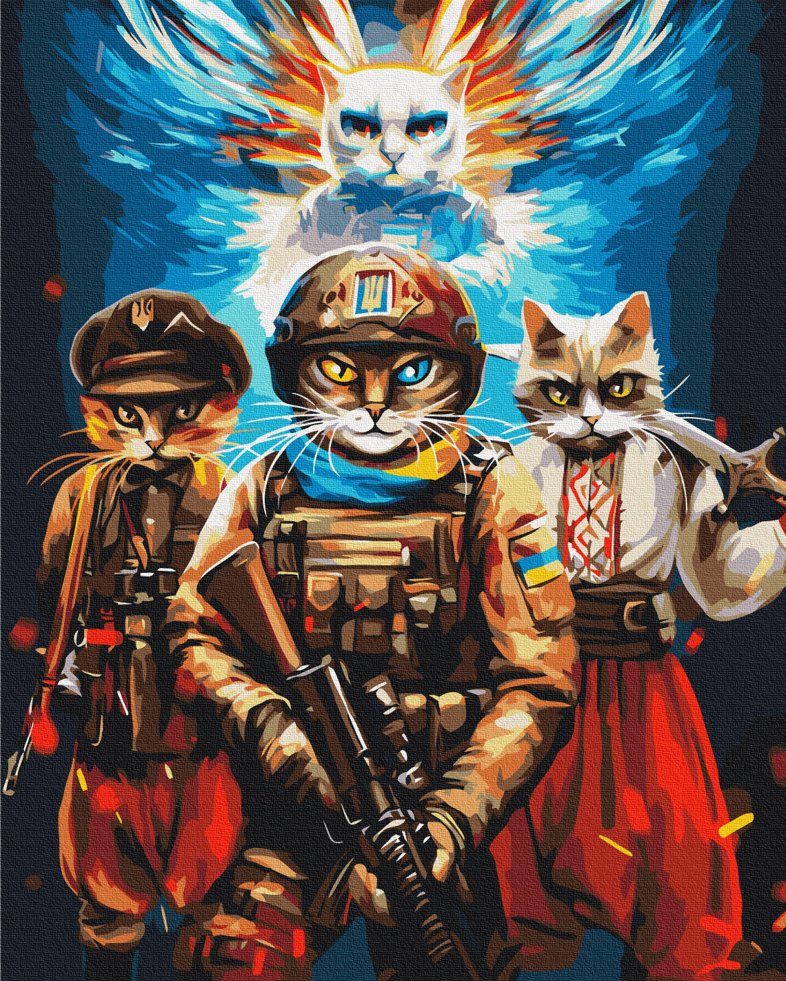 Maalaa numeroin Paint by numbers Warrior cats © Marianna Pashchuk