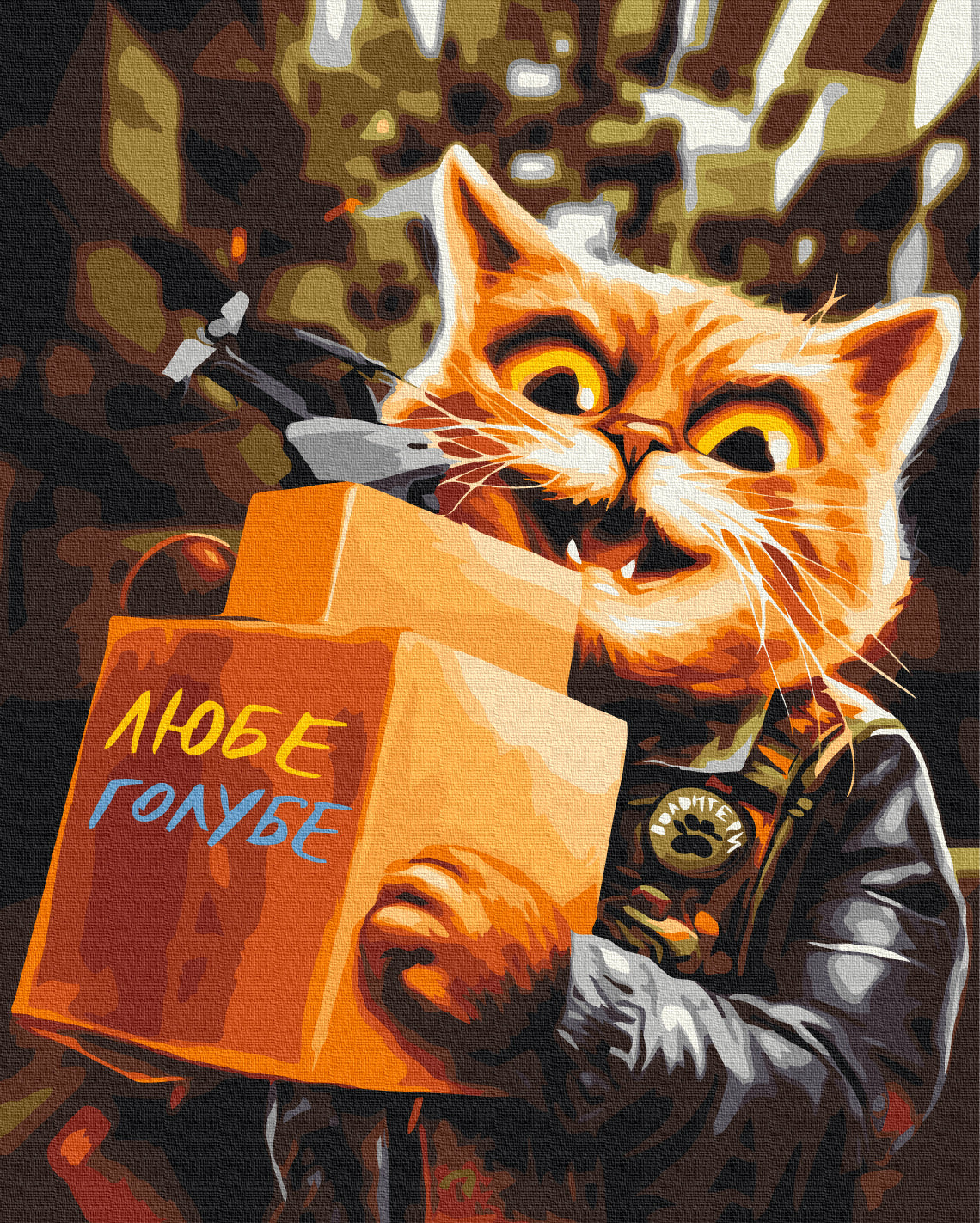 Maalaa numeroin Paint by numbers Kitty volunteer © Marianna Pashchuk