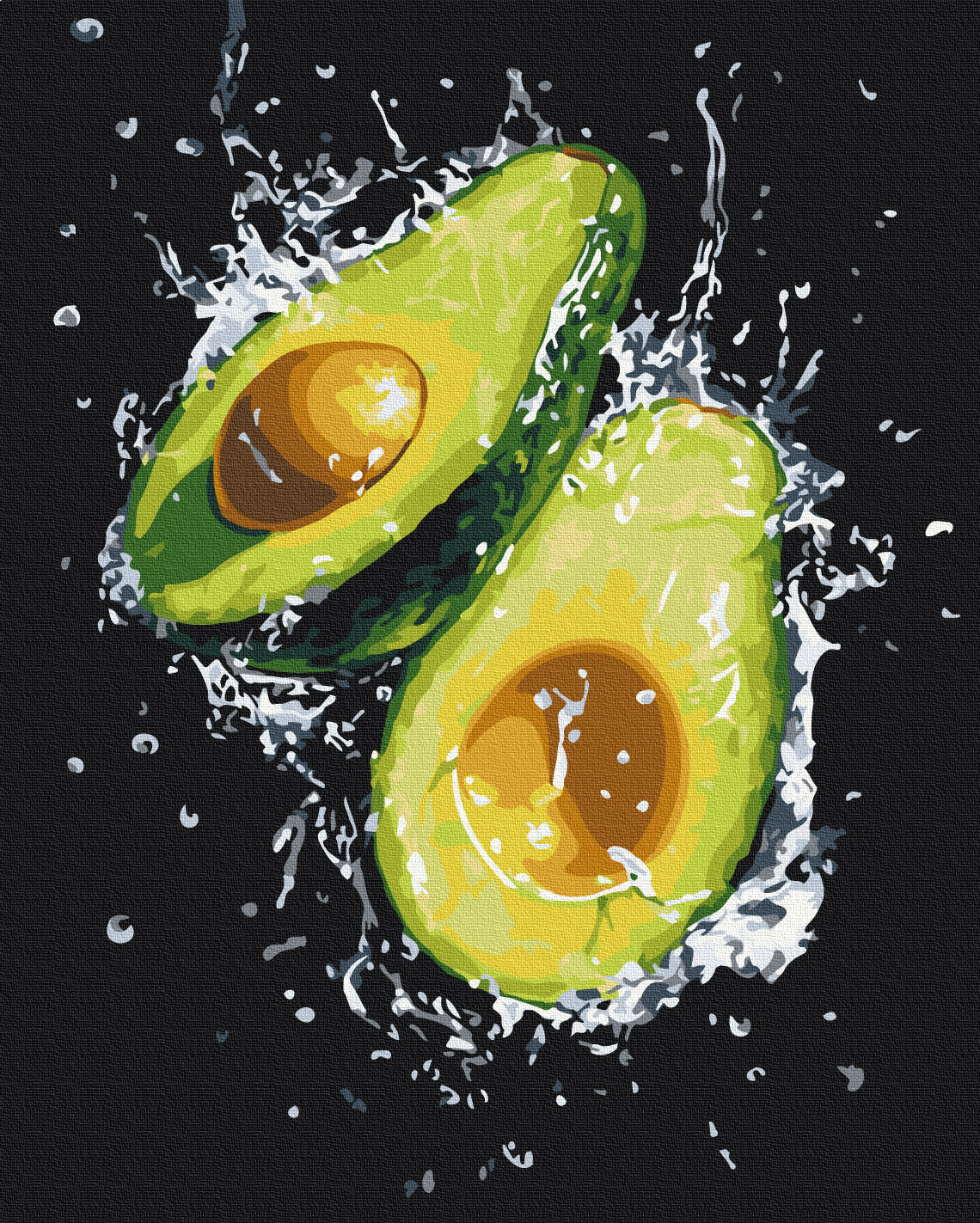 Maalaa numeroin Paint by numbers The freshness of the avocado