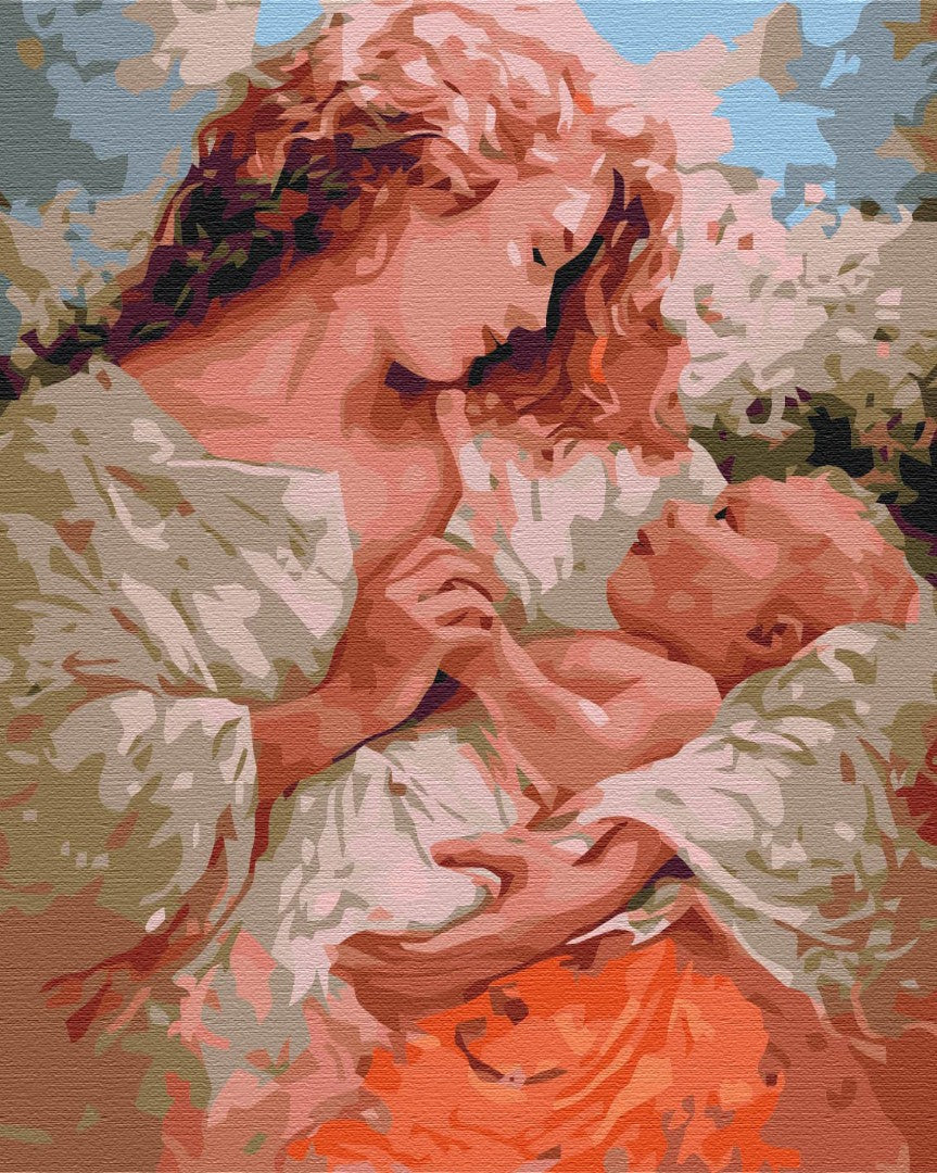Maalaa numeroin Paint by numbers Mom and baby