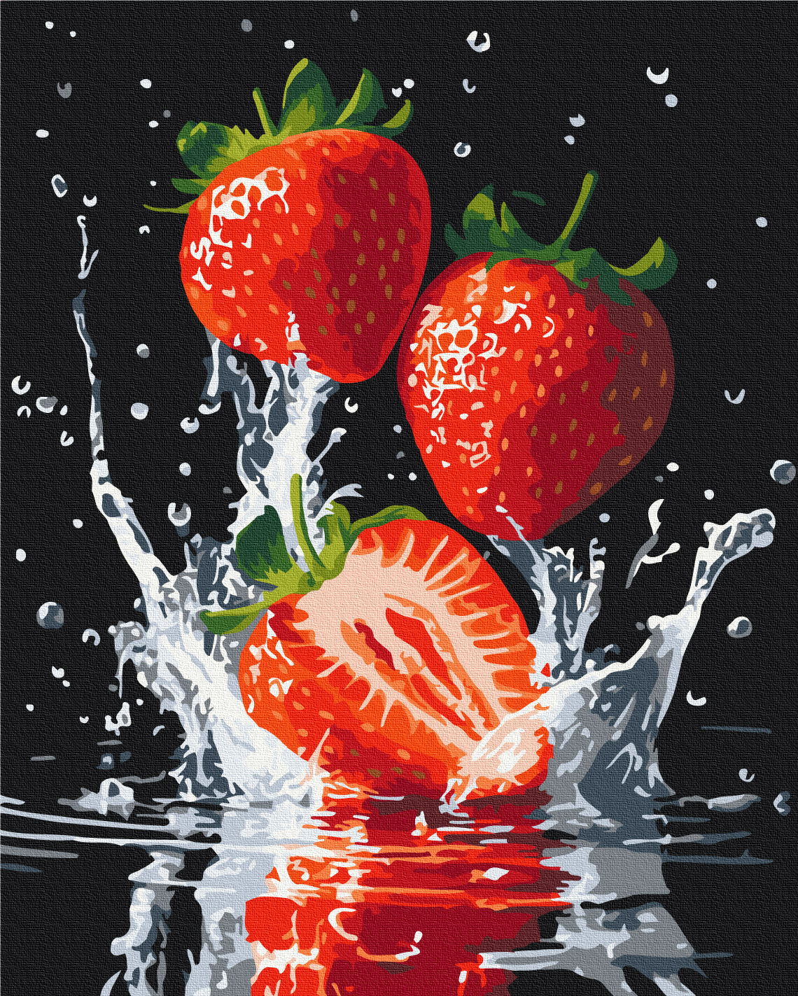 Maalaa numeroin Paint by numbers Juicy strawberries