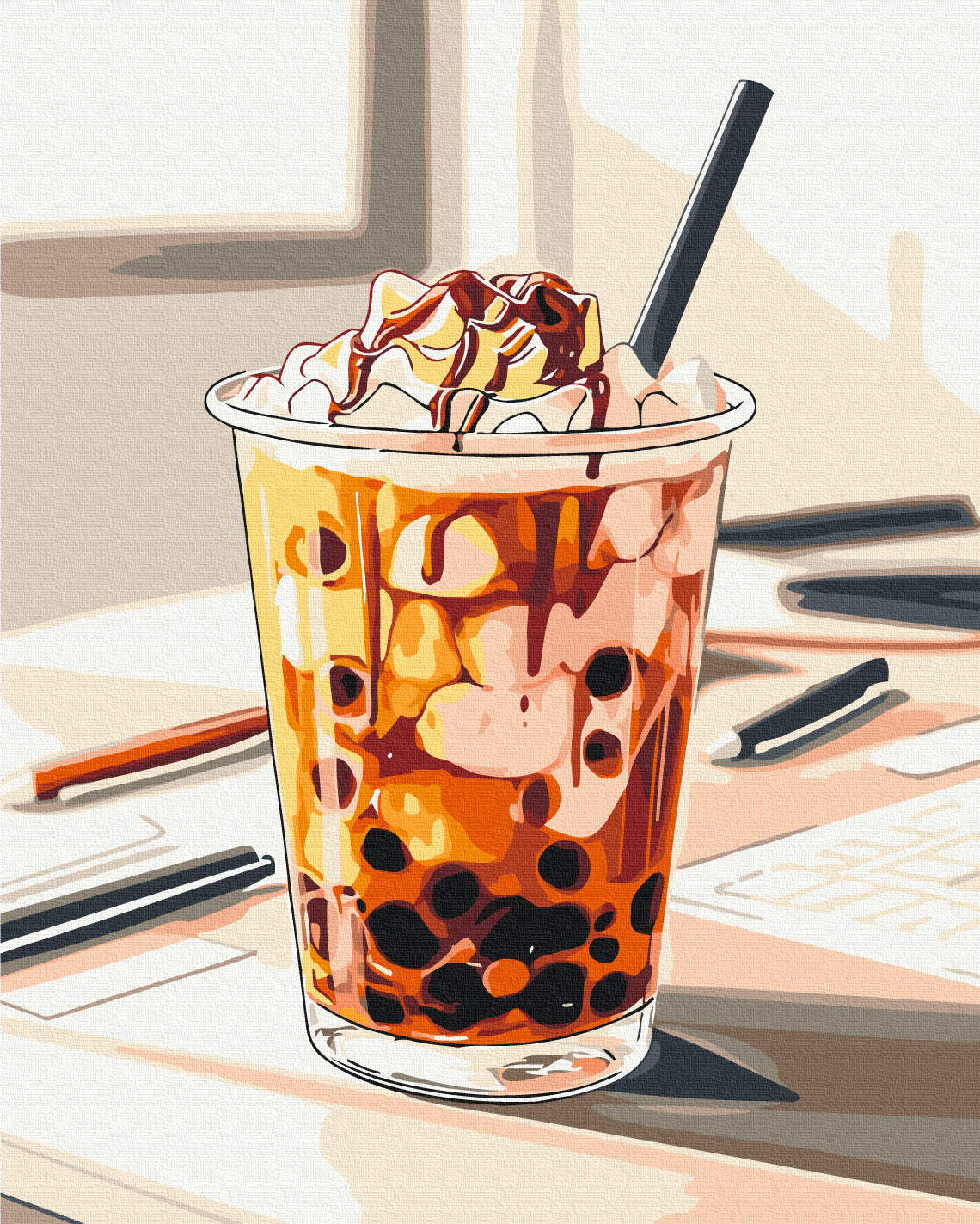 Maalaa numeroin Paint by numbers Bubble drink