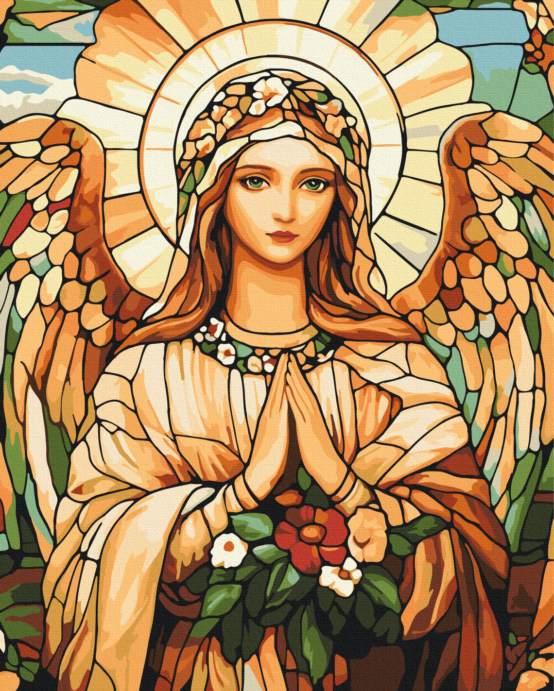 Maalaa numeroin Paint by numbers Heavenly protection