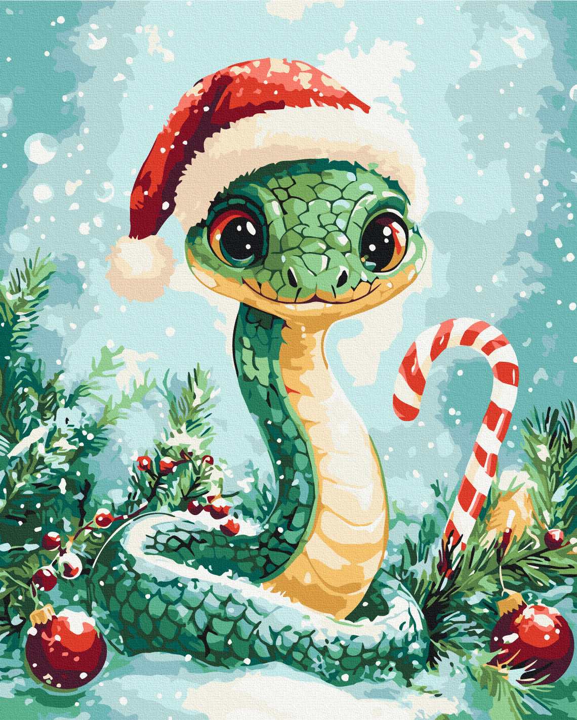 Maalaa numeroin Paint by numbers Festive snake