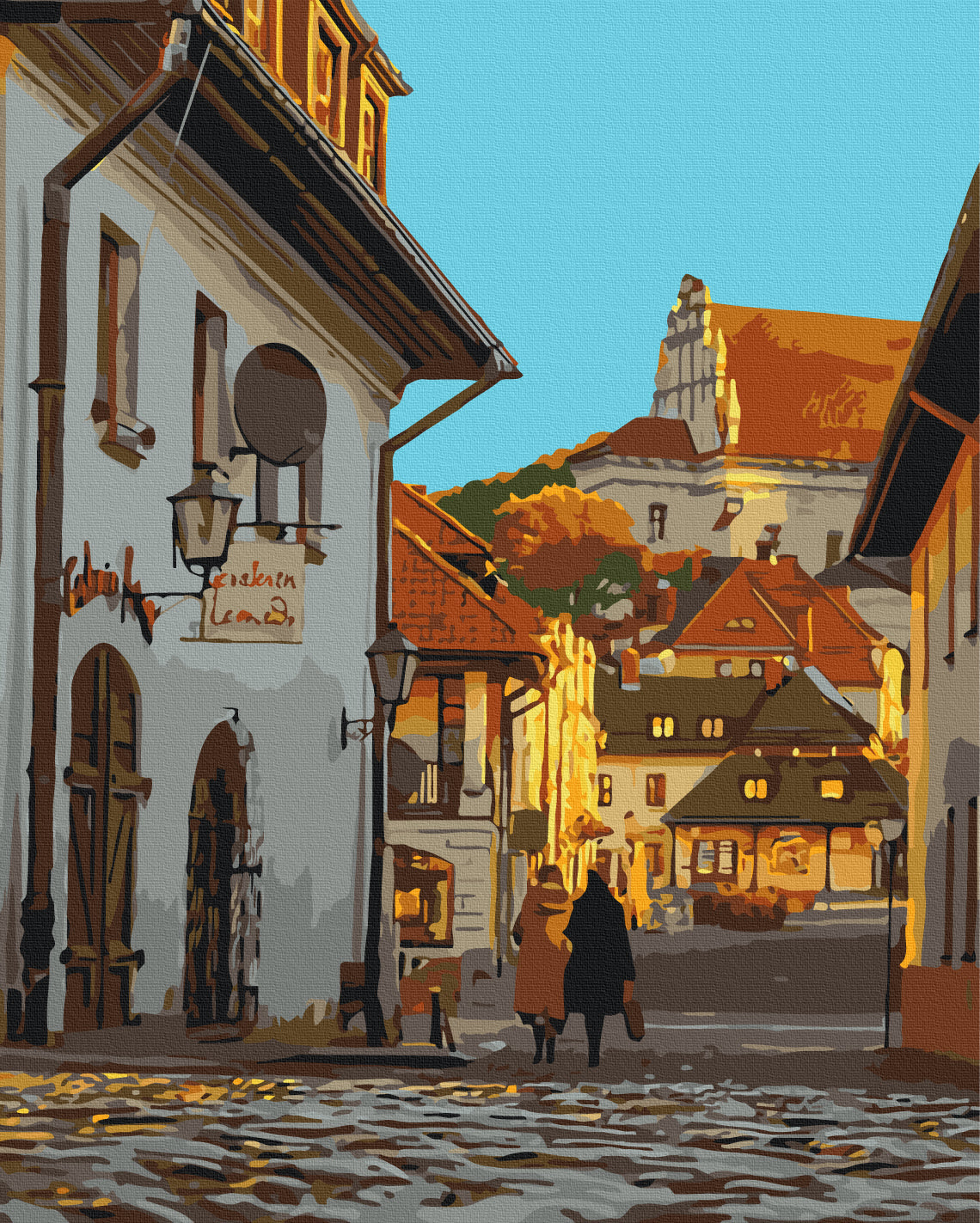 Maalaa numeroin Paint by numbers A street in the old town