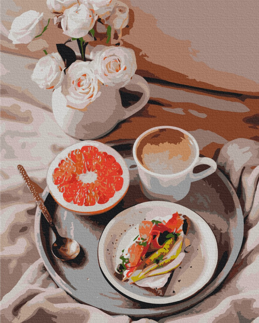 Maalaa numeroin Paint by numbers Citrus breakfast