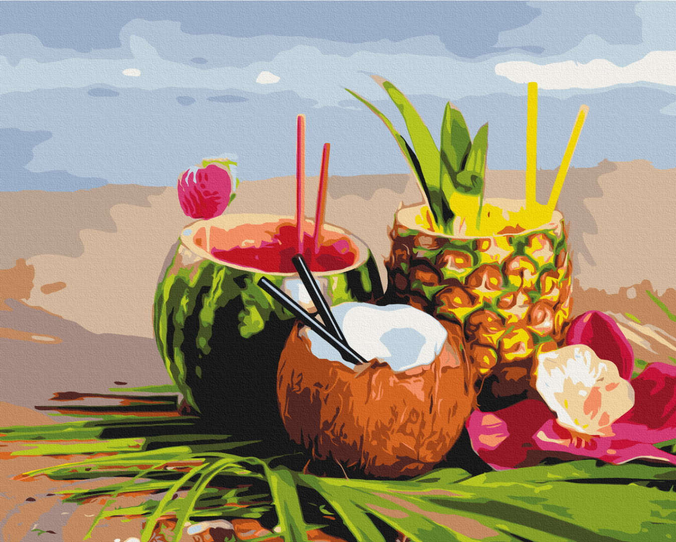 Maalaa numeroin Paint by numbers Summer cocktails