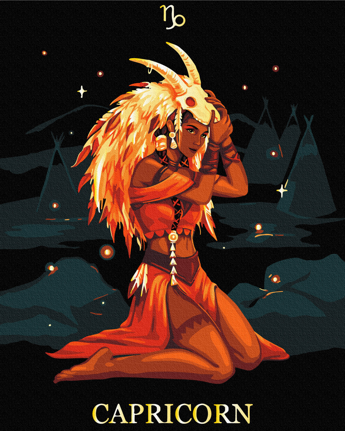 Maalaa numeroin Paint by numbers Capricorn © Solomiya Kovalchuk