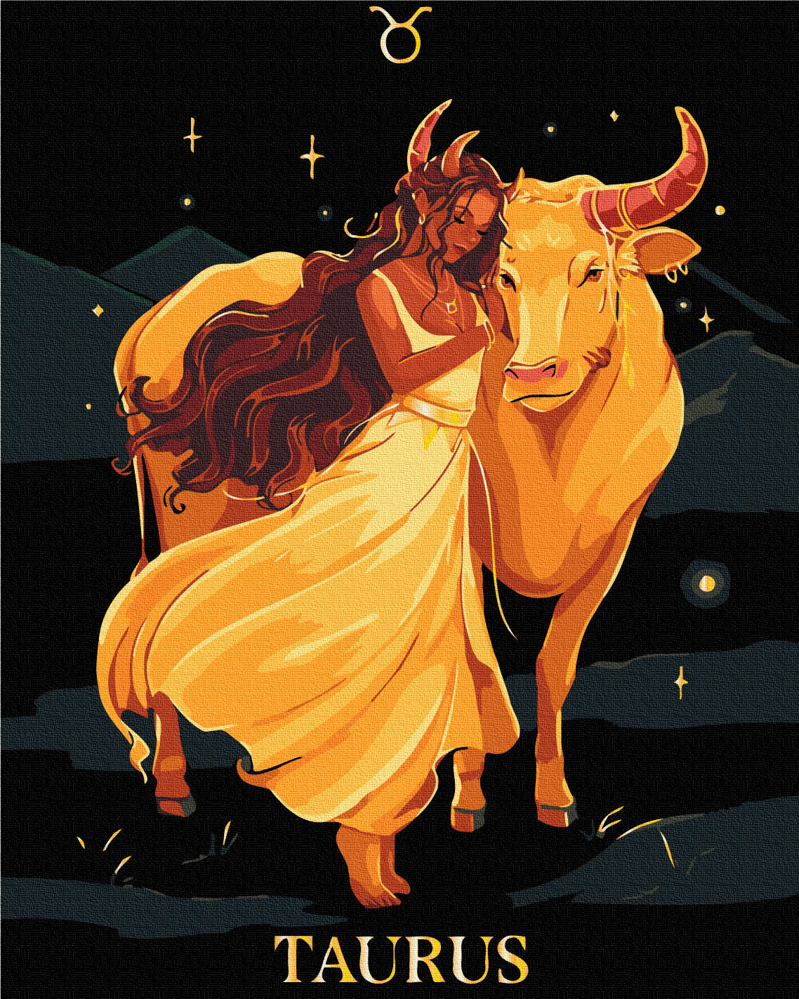 Maalaa numeroin Paint by numbers Taurus © Solomiya Kovalchuk