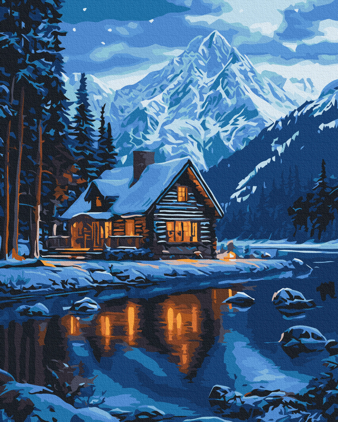 Maalaa numeroin Paint by numbers Ice mirror of the lake