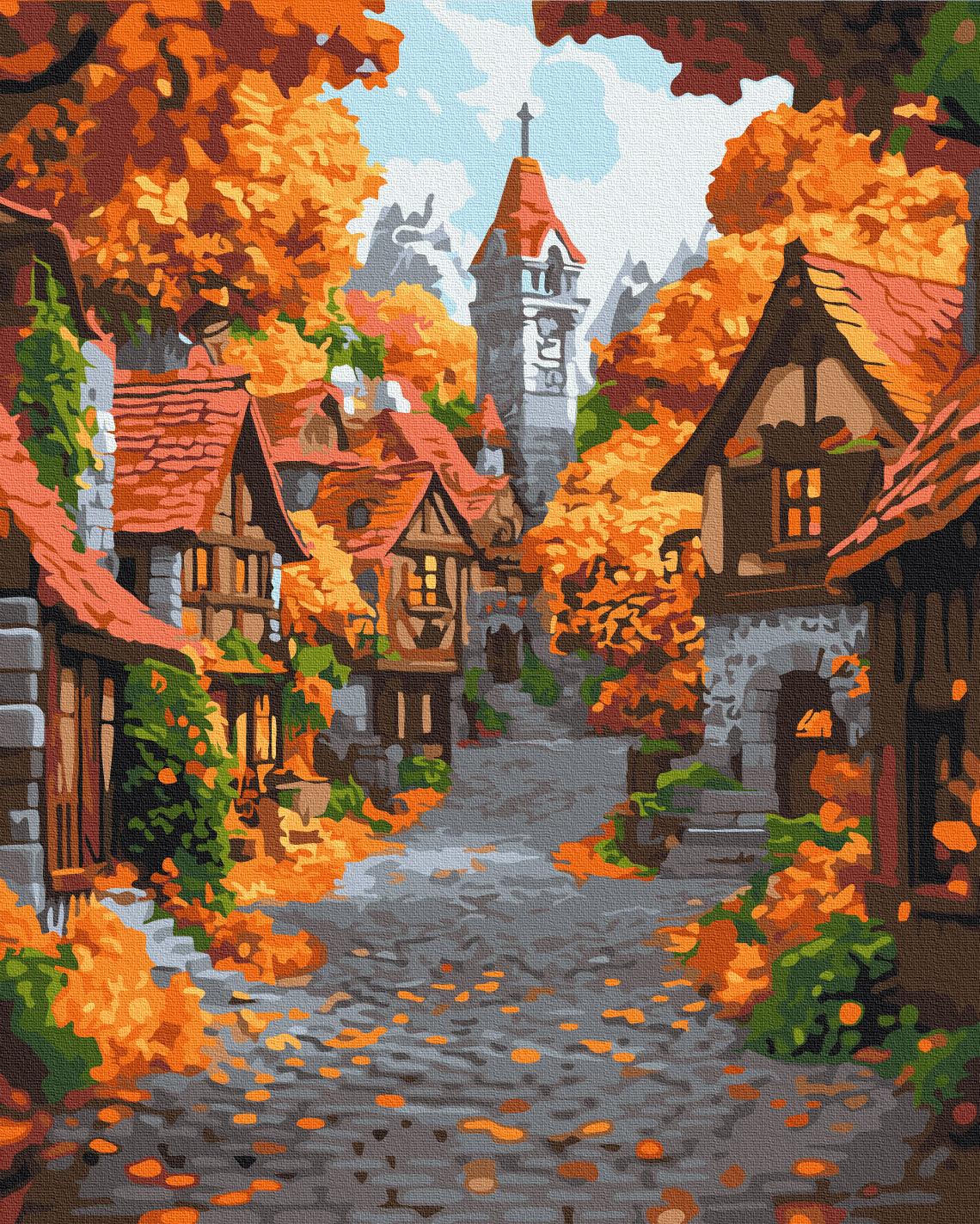 Maalaa numeroin Paint by numbers October town