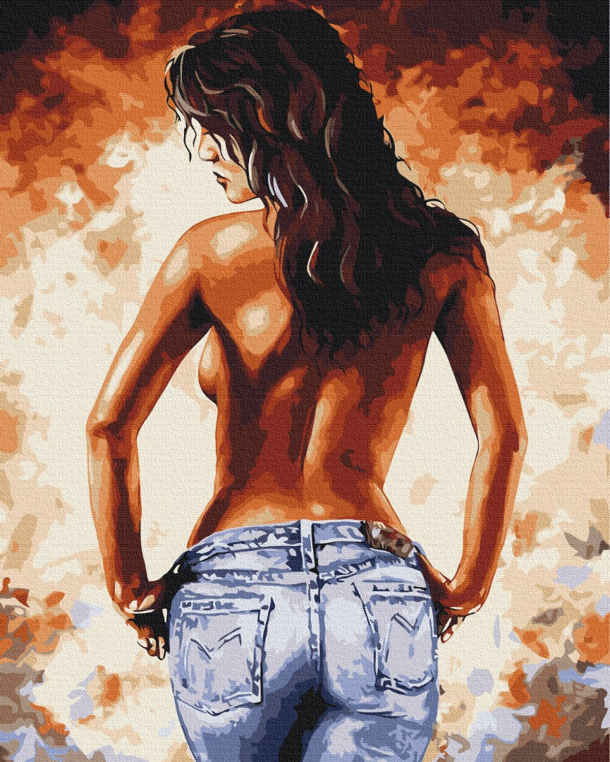 Maalaa numeroin Paint by numbers Denim trend