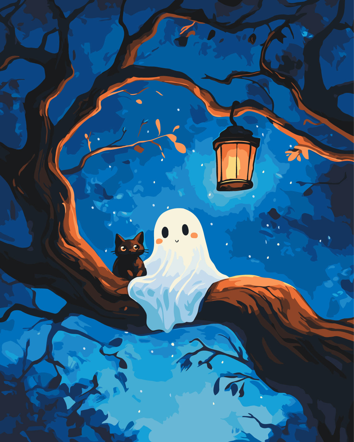 Maalaa numeroin Paint by numbers Halloween friends