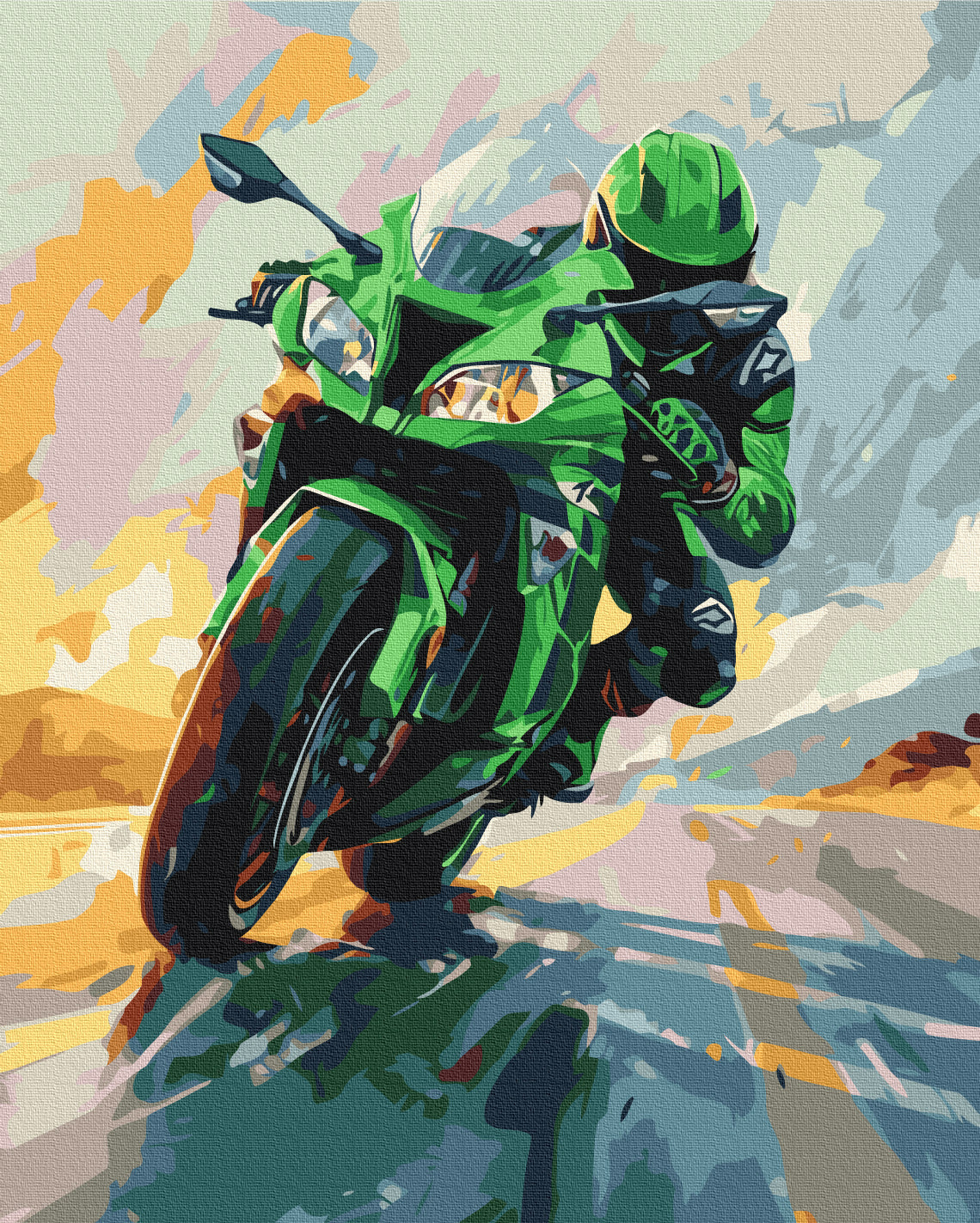 Maalaa numeroin Paint by numbers Green speed