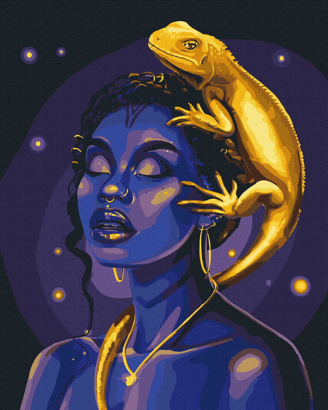 Maalaa numeroin Paint by numbers Totem lizard © Solomiya Kovalchuk