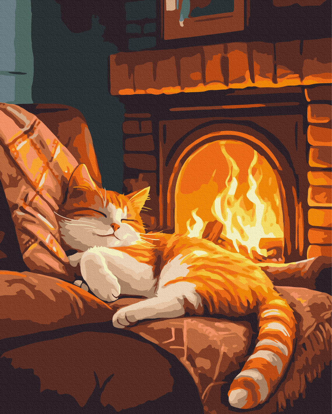 Maalaa numeroin Paint by numbers Warmth and purr