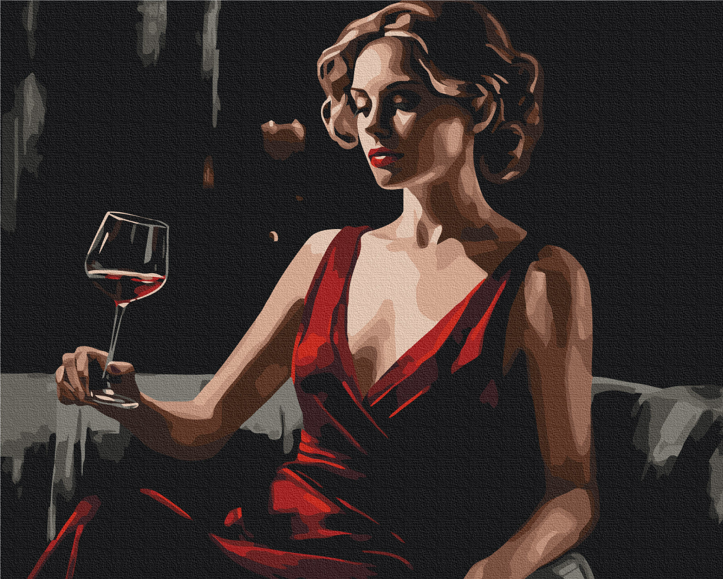 Maalaa numeroin Paint by numbers Red Accent