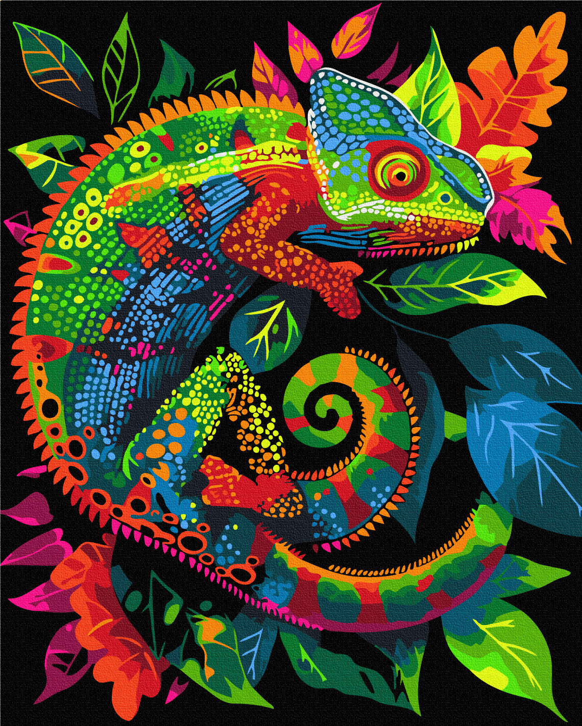 Maalaa numeroin Paint by numbers Neon Chameleon