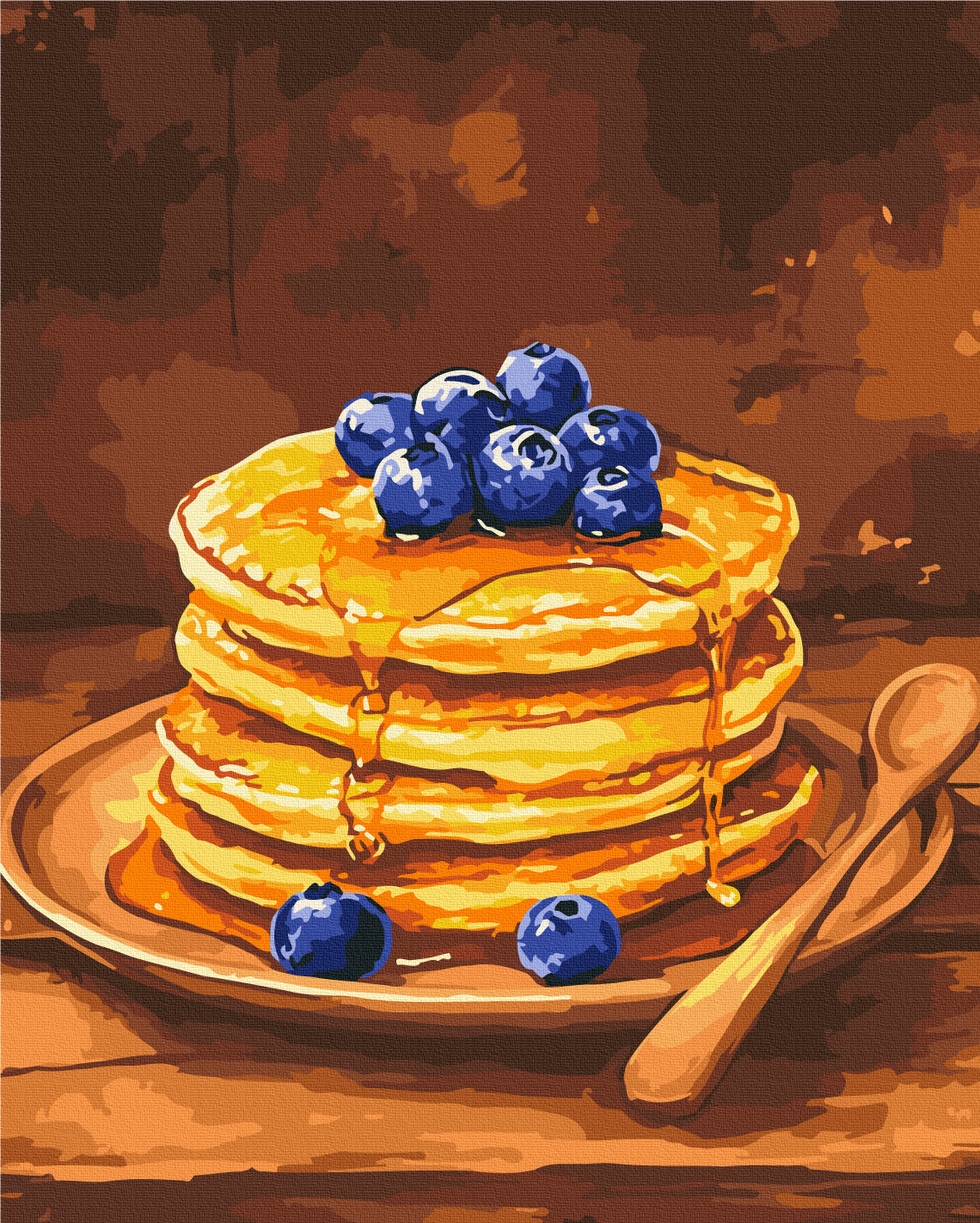 Maalaa numeroin Paint by numbers Pancakes with blueberries