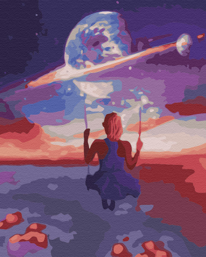 Maalaa numeroin Paint by numbers Space dreams