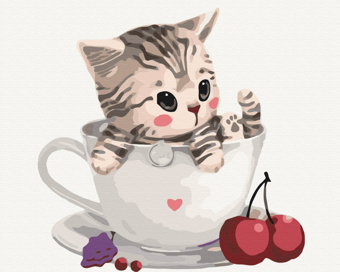 Maalaa numeroin Paint by numbers Cat in a cup