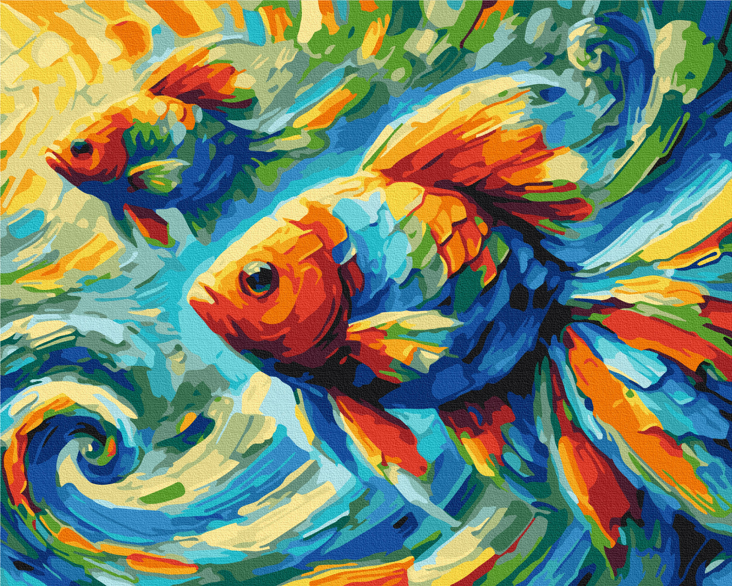 Maalaa numeroin Paint by numbers Fishes © Oleg Loburak