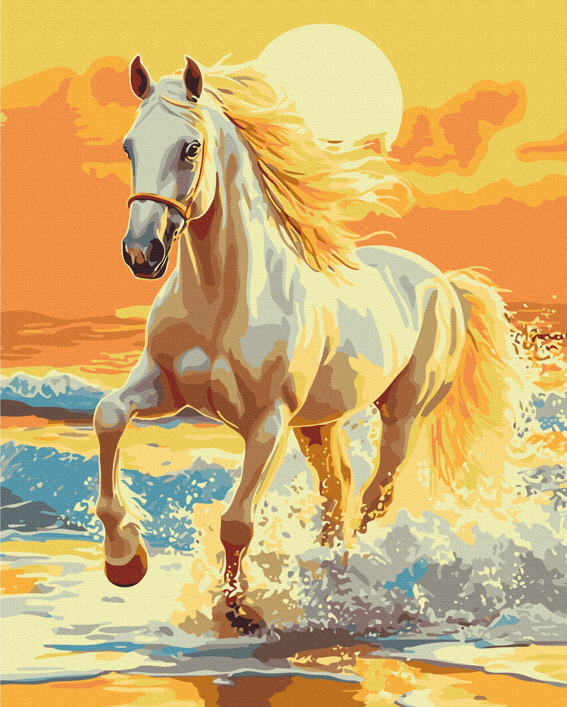 Maalaa numeroin Paint by numbers A saddled sunset