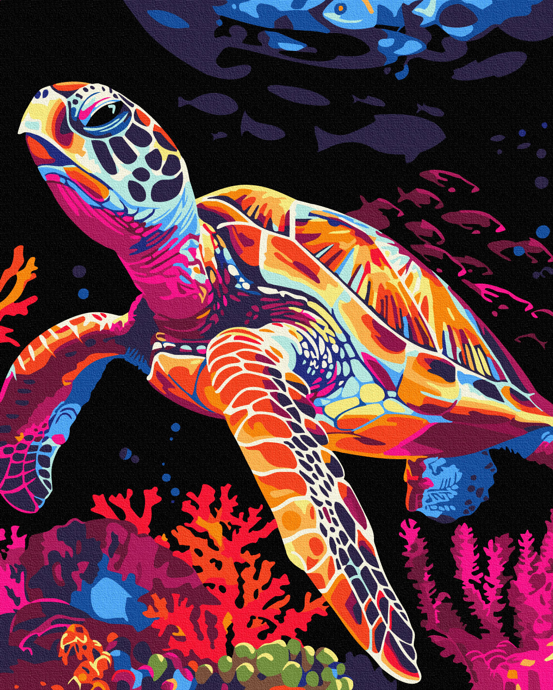Maalaa numeroin Paint by numbers Turtle Fantasy
